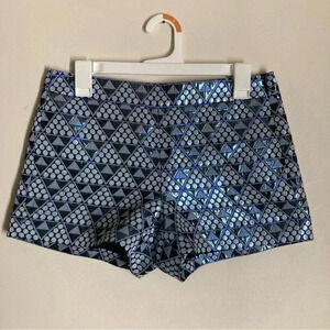 J. Crew Geometric Blue and Black Women Shorts